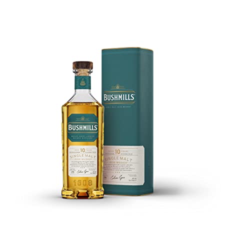 Bushmills - Whiskey Irlandés 10 años - Single Malt Triple Destilado - Whisky Premium - Madurado en...