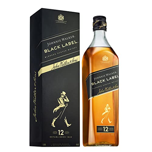 Johnnie Walker Black Label, whisky escocés blended 12 años, 1 l