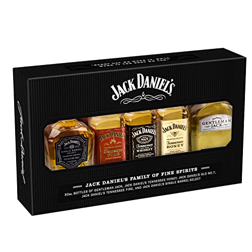 Jack Daniel's Tennessee Whiskey Pack 5 Botellas Miniaturas 50ml x 5, Whiskey Jack Daniel's en Una...