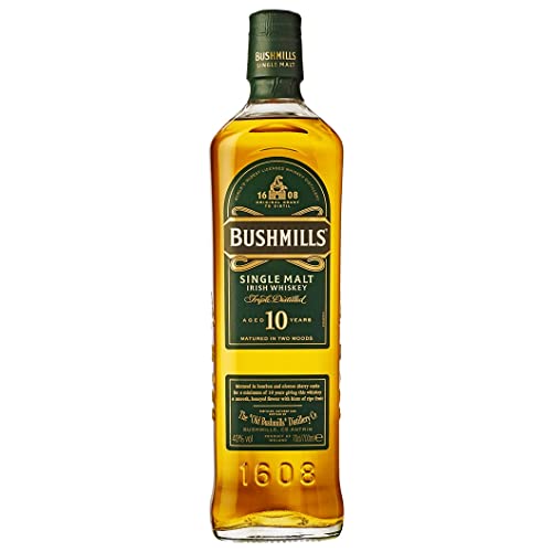 Bushmills - Whiskey Irlandés 10 años - Single Malt Triple Destilado - Whisky Premium - Madurado en...